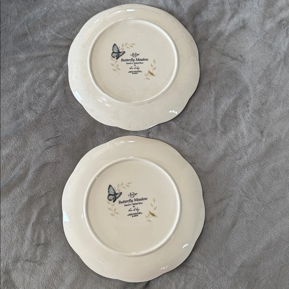 Lenox Butterfly Meadow Eastern‎ Tailed Blue 9” Dessert Luncheon Plates Set of 2